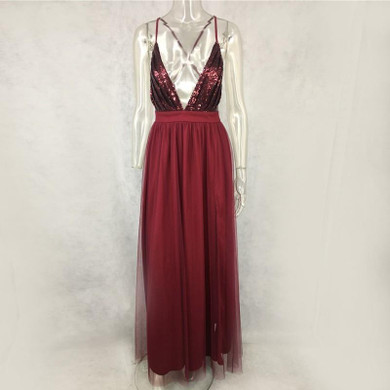 2017 autumn winter party maxi dress sling evening deep v-neck backless sequin patchwork sexy elegant strap dresses vestidos
