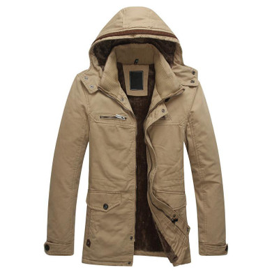 2017 Autumn Winter New Casual Medium Long Campera Hombre Invierno High Quality Hooded Blouson Homme Hiver