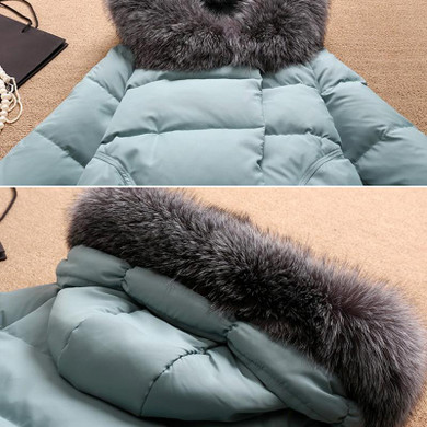 2017 Autumn Winter Jacket Women Parkas for women Thick Warm Wadded Jackets and coats With a Hood Large Faux Fur Collar Coat
