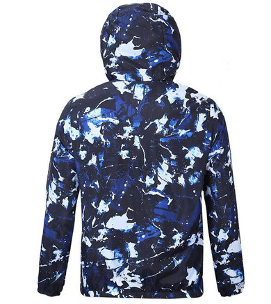 3D Blue Waterproof Anti-UV Light and comfortable Windbreaker Hip Hop Street wear Hooded jacket novel men's long trench coats