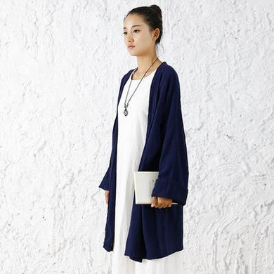 2018 Spring Original Artistic Loose Long Sleeve Plus Size Women Shirts Cotton Linen Long Blusas Kimono Blouse Prevent Bask Tops