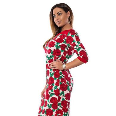 5XL 6XL Large Size 2017 Summer Dress Big Size Flowers Dot Print Dress Straight Elegant Dresses Plus Size Women Clothing Vestidos