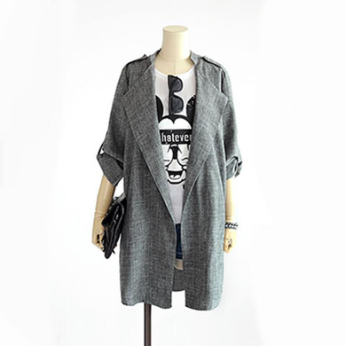 5XL 4XL 3XL Plus Size Women Trench 2017 Spring Gray Solid Long-sleeve Fashion Long Coat Slim Outerwear Women Windbreaker Coats
