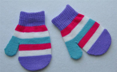 Children Boys Kids Winter Warm Knitted Gloves Striped Colorful Thick Causal Full Fingers Protector Mittens Gloves Hot Seller