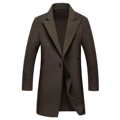 BFSBOYS Winter wool coat men long sections thick woolen coats Mens Casual Fashion Jacket casaco masculino palto coat