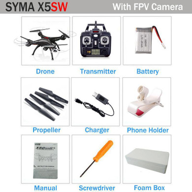 Best Toys SYMA X5SW 2.4G 4CH RC Drone With Camera FPV WIFI Real Time Video CMA RC Quadcopter Helicopter Gift Extra Battery Motor