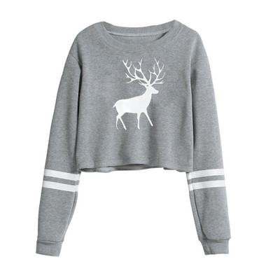 Best sale sweatshirt women Casual Long Sleeve O Neck Christmas Deer Print Sweatshirt Tops moletom feminina hoodies