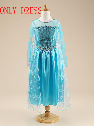 Girls elsa dress Costumes for kids snow queen Movie cosplay dresses princess anna Dress children party dresses fantasia vestidos