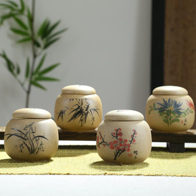 Chinese style specaily sure coarse pottery tea pot Small ceramic cover portable sealed storage tank