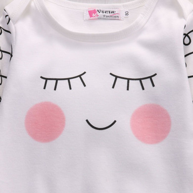 Childrne kids New Arival Boys Girls Sleepwear Cotton Sleepy Eyes Rosy Cheeks Outfit Baby Gown Hat Infant Newborn Gift 2pcs Set