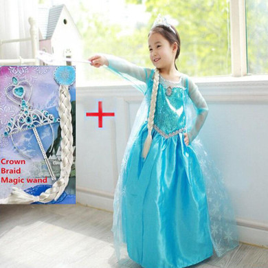 Children's Princess Girl Dress Kids Anna Elsa Costumes Dresses for Girls The Snow Queen Christmas Toddler Girls Clothing