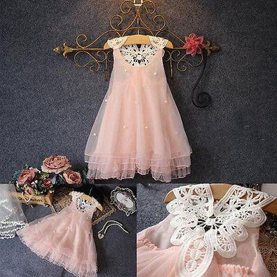 Girl Dress Pink Baby Girl Clothes Summer Lace Flower Tutu Princess Kids Dresses For Girls,vestido infantil,Kid Clothes