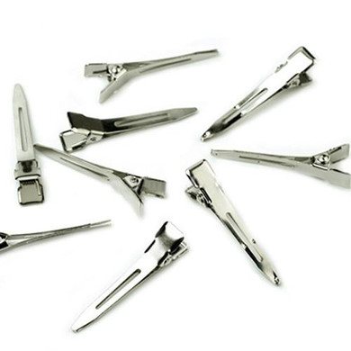2016 50 pcs Silver Flat Metal Single Prong Alligator Hair Clips Barrette for Bows DIY Hairstyle Accessories 8O4O