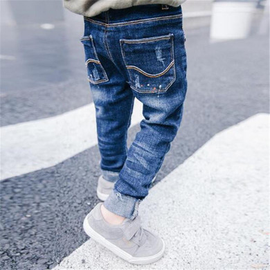 Boys Pants Jeans 2018 Fashion Boys Jeans For Spring Fall Childrens Denim Trousers Kids Toddler Elastic Waist Designed Pants 4-15
