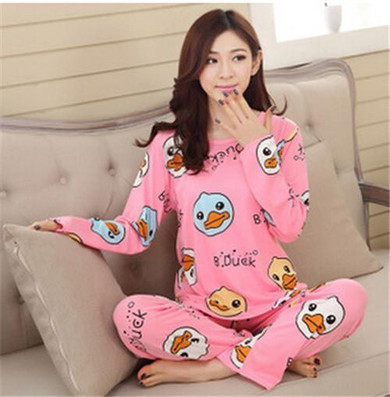 19 Colors 2017 Women Pajamas Suit Spring Autumn Winter Cartoon Female Long-sleeve Pajama Pants Milk Silk Pajamas Suits tracksuit