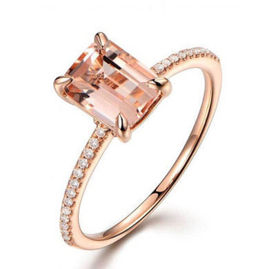 18K Gold Plated Exquisite Square Crystal Rings for Women Wedding Engagement Gifts