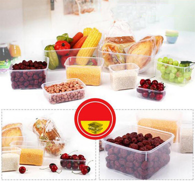 17pcs Plastic Fresh Food Containers Lunch Bento Box Set PP Refrigerator Storage Microwave Sealed Crisper Cover Organizer Boxes