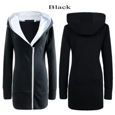 2017 Autumn Winter Women Hoodies Warm Fleece Cotton Coats Zip Up Outerwear Hooded Sweatshirts Casual Long Jackets Plus Size