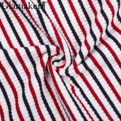 Glamaker Stripe sexy knitted dress Women fitness slim short bodycon dress Summer elegant party dress female sundress vestidos