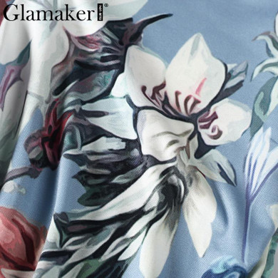 Glamaker Sexy backless floral jumpsuit romper Summer long elegant jumpsuit party Fitness women jumpsuit deep v neck overalls