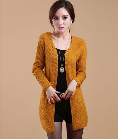 2018 Summer Women Cardigan Casual Long Sleeve Knitted Cardigans Ladies Sweaters Fashion Long Cardigan Coat With Pockets
