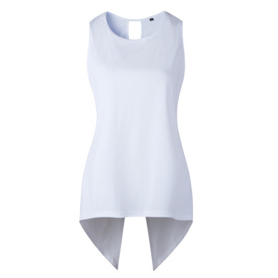 2018 Summer New Fashion T Shirt Women Back Cross Sexy Lady Sleeveless O-neck Slim Dovetail T-shirt Plus Size Long White Tops