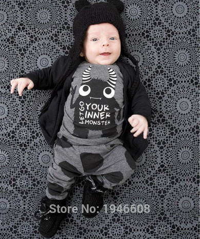 2017 baby boy clothes cotton long sleeve little monsters t shirt+pants newborn baby girl clothing set infant 2pcs suit 2017 baby boy clothes cotton long sleeve little monsters t shirt+pants newborn baby girl clothing set infant 2pcs suit
