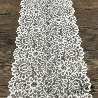 Free shipping 5yards/lot Width 21cm 2colors presser Elastic Lace Fabric DIY Garment Accessories,Wedding Lace,Lace Material