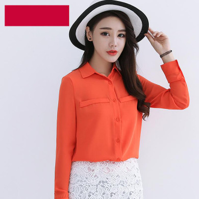 2018 Hot Brand Women Shirts Blouses Long Sleeve Casual Solid Ladies Chiffon Blouse Tops Fashion OL Plus Size Shirt Chemise Femme