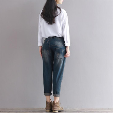 2018 Harem Pants Jeans Women Denim Pants Casual Loose Trousers Plus Size Cotton Vintage Boyfriend Jeans Female Vaqueros Mujer