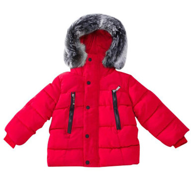 Children Down jacket Winter Warm Jackets With Fur Baby Boy Girl Solid Overcoat Hooded Winter Jacket Kid Clothing Coat