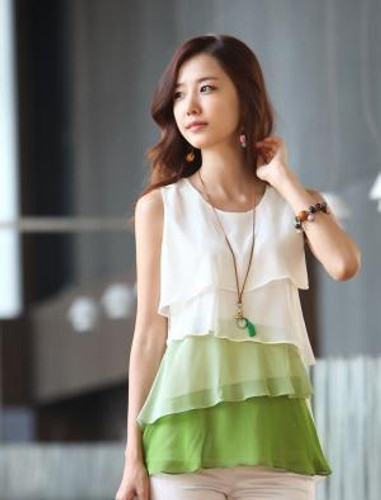 2018 Fashion New Multi-layer Shirts Women Tops Summer Blouse Vest Sleeveless Cheap Chiffon Shirt