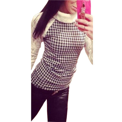 2018 European Women Fashion Sweater Autumn Winter Pullover Turtleneck Patchwork Lace Long Sleeve Jumper Knitted Tops Pull Femme