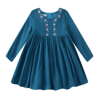 W.L.MONSOON Kids Dresses for Girls Christmas 2017 Brand Princess Dress Autumn Embroidery Baby Girls Dress Children Clothing