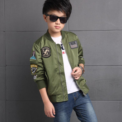 2018 Spring Autumn Jackets for Boys Coat Bomber Jacket Army Green Boy's Windbreaker Winter Jacket Kids Children Jacket
