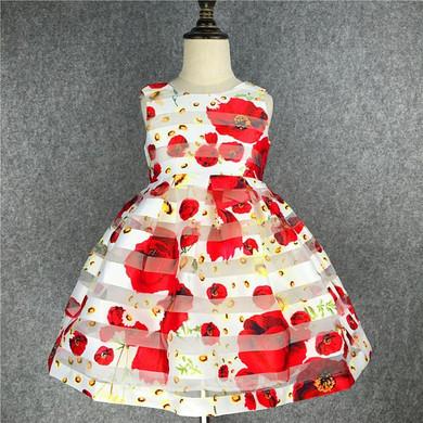 Kseniya Kids 2017 Summer Yellow Girl Dress Striped Princess Dresses For Girls Cotton Birthday Party Wedding Children's Dresses