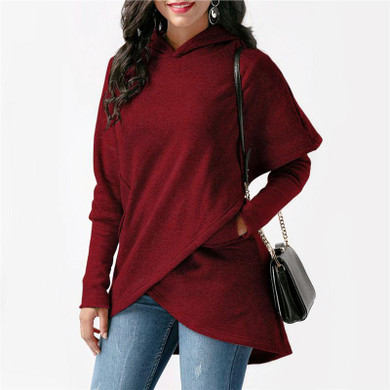 Rogi Hoodie Women 2017 Hooded Sweatshirt Womens Hoodies Casual Long Sleeve Pullovers Loose Asymmetric Hoodie Jumper Sweat Femme