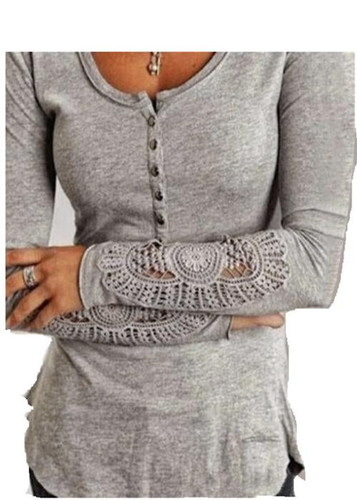 Rogi Blusas Femininas 2018 Embroidery Crochet Blouse Long Sleeve Tunic Jumper Shirts Tops Pullovers Camisas Mujer Plus Size