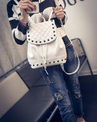 Lemon Kitten Women Pu Rivet Backpack Shoulder Bag For Women Teenage Girl Rucksack Students School Bag Women Backpack
