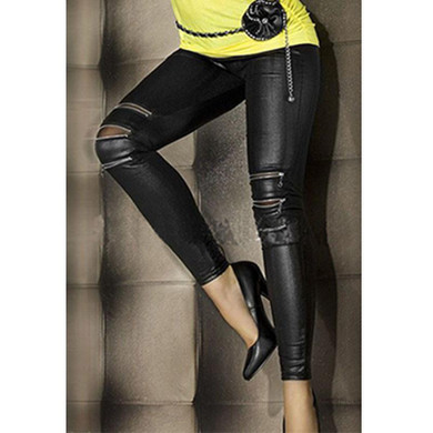 leggings women 2017 Hot Sale AOWOFS female Leather Skinny Pants Sexy Zipped Leggings Stretch Slim Trousers for Lady Cloth Gifts