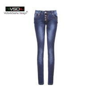 2016 AutumnTop New Hot Sale STRETCH JEANS Pencil Ripped Skinny Jeans Woman Fashion Slim Blue Low Waist Women's Slim Denim Pants