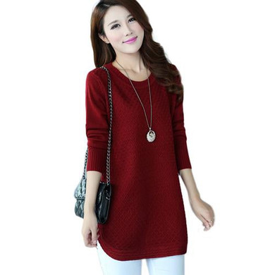 2016 Autumn winter women sweaters long sleeve O neck loose pullovers knitted casual Bottoming tops Ladies plus size clothing