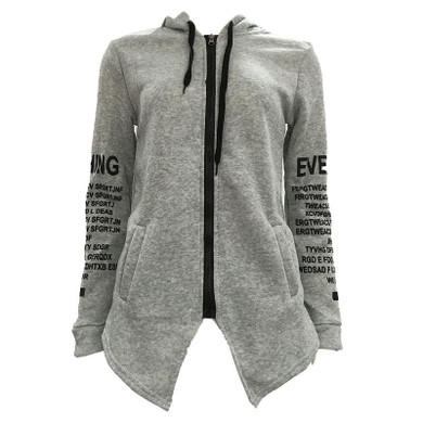 Autumn Winter Women Hoodies Sweatshirts Tops Print Pullover Harajuku Plus Size Zipper Irregular Top Sportswear