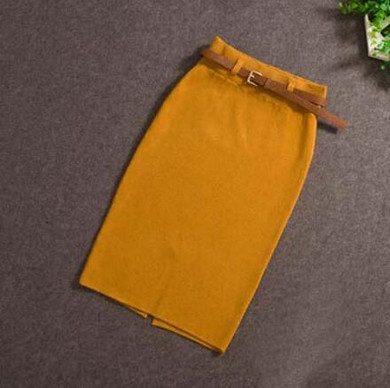 Autumn winter Skirts Womens Saia Knitted Elasticity Slim Package Hips Pencil Skirt Faldas Ladies Autumn Knee-length Knitt Skirt
