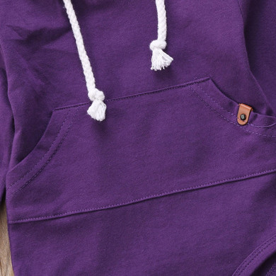 Autumn Winter Newborn Kids Toddler Baby Girl Purple Hoodie Top+ Floral Pants Home Outfit Set Clothes 2PCS Set