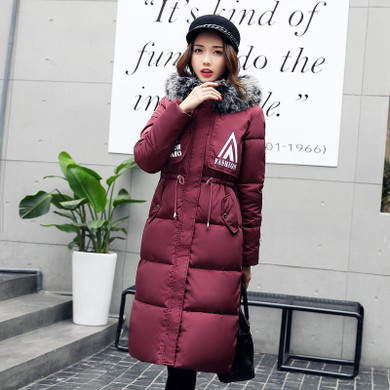 Autumn Winter New Women's coat jacket Hooded Cotton Long Fur Collar Slim Women Parkas Zipper Ladies Outwear Parkas Down Jacket