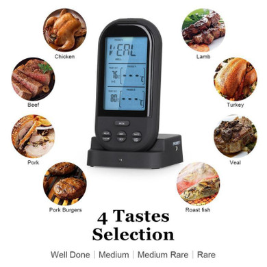 2018 Double Probe Wireless LCD Remote Thermometer For BBQ Grill Meat Kitchen Cooking F23