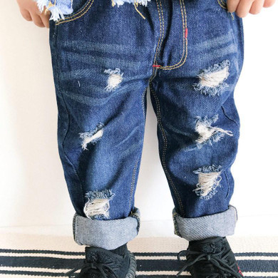 2018 Children Jeans For Boys Fashion Solid Elastic Waist Denim Kids Pants Trousers Spring Casual Children Broken Hole Pants 2018 Children Jeans For Boys Fashion Solid Elastic Waist Denim Kids Pants Trousers Spring Casual Children Broken Hole Pants
