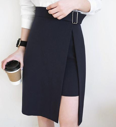 AUFYSO Fashion Skirts Womens 2017 Korean Style Asymmetrical Slim High Waist Pencil Skirt Office Lady Midi Skirt Black S-XL