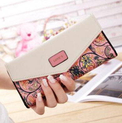 Attra-Yo women wallet leather bag women's wallet luxury brands dollar price credit card small long style purse printing LM4163ay